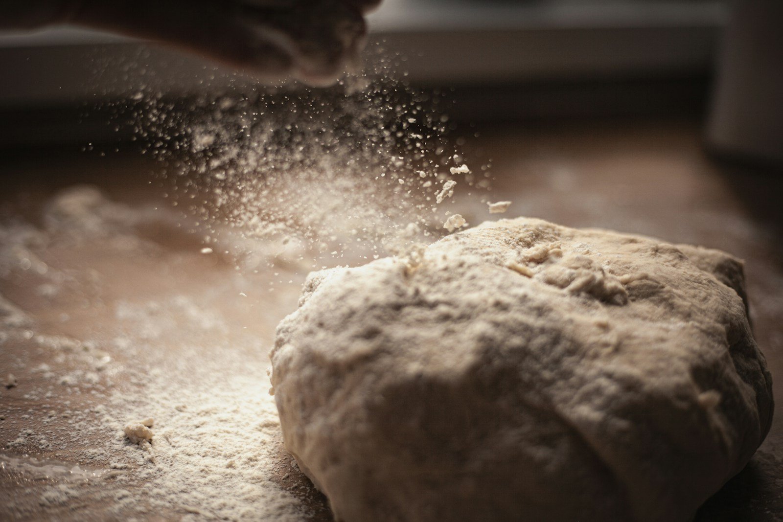 Farine et pâte à pain, gros plan