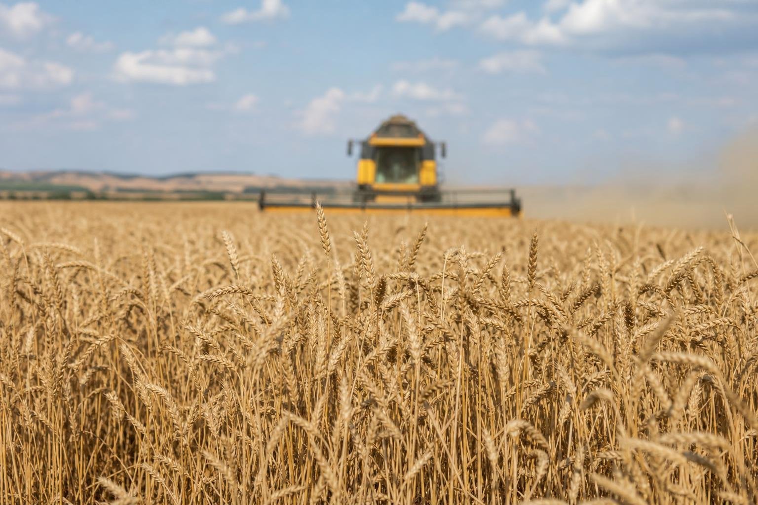 Champ de blé mûr sur une terre agricole avant la récolte